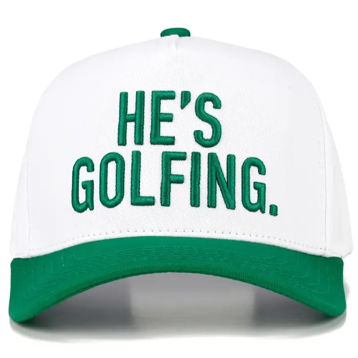 He's Golfing Hat – Green & White
