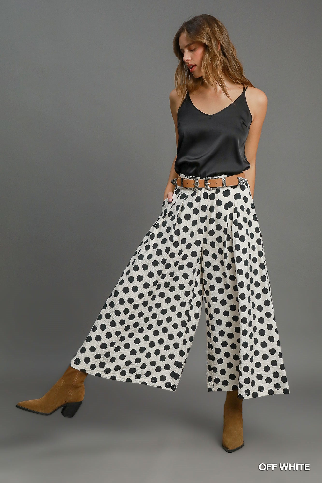 Cream and Black Polka Dot Pants