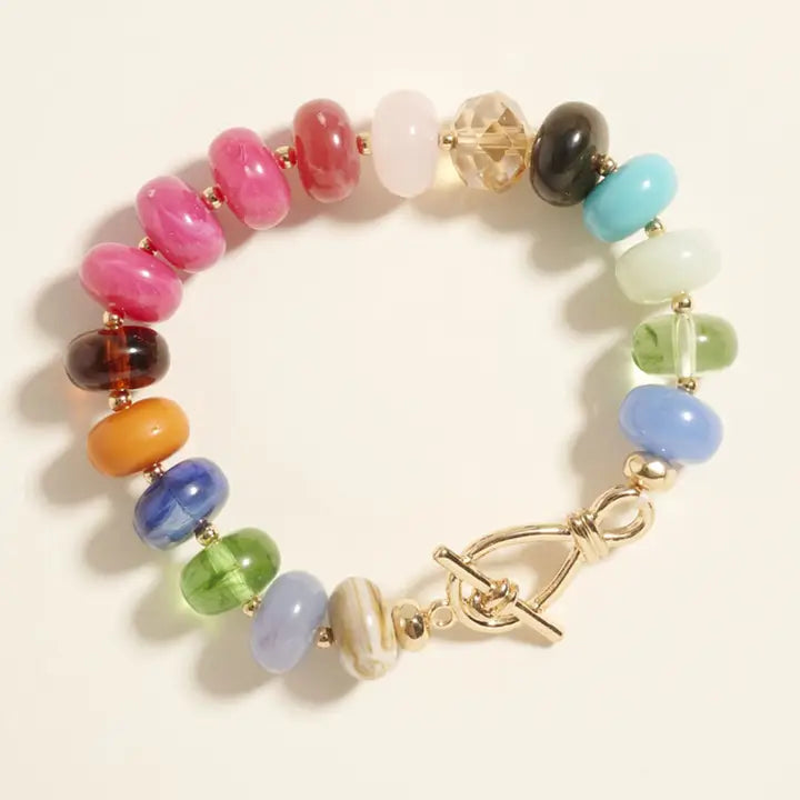 Ombre Chunky Multi Beads Stretch Bracelet - Customer Favorite!