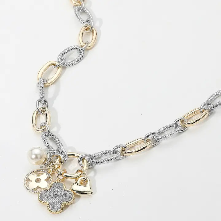 Quatrfoil Statement Necklace