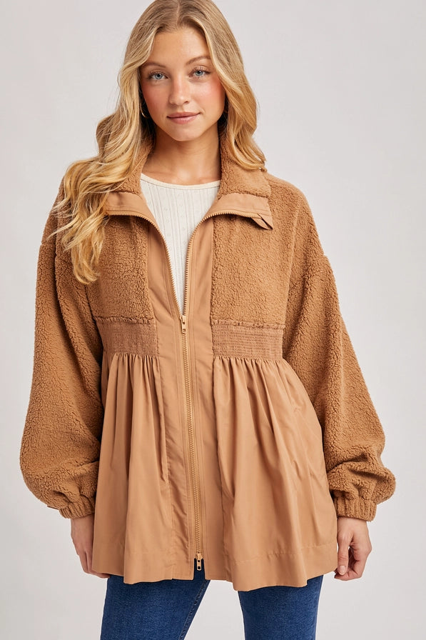Fleece Peplum Jacket