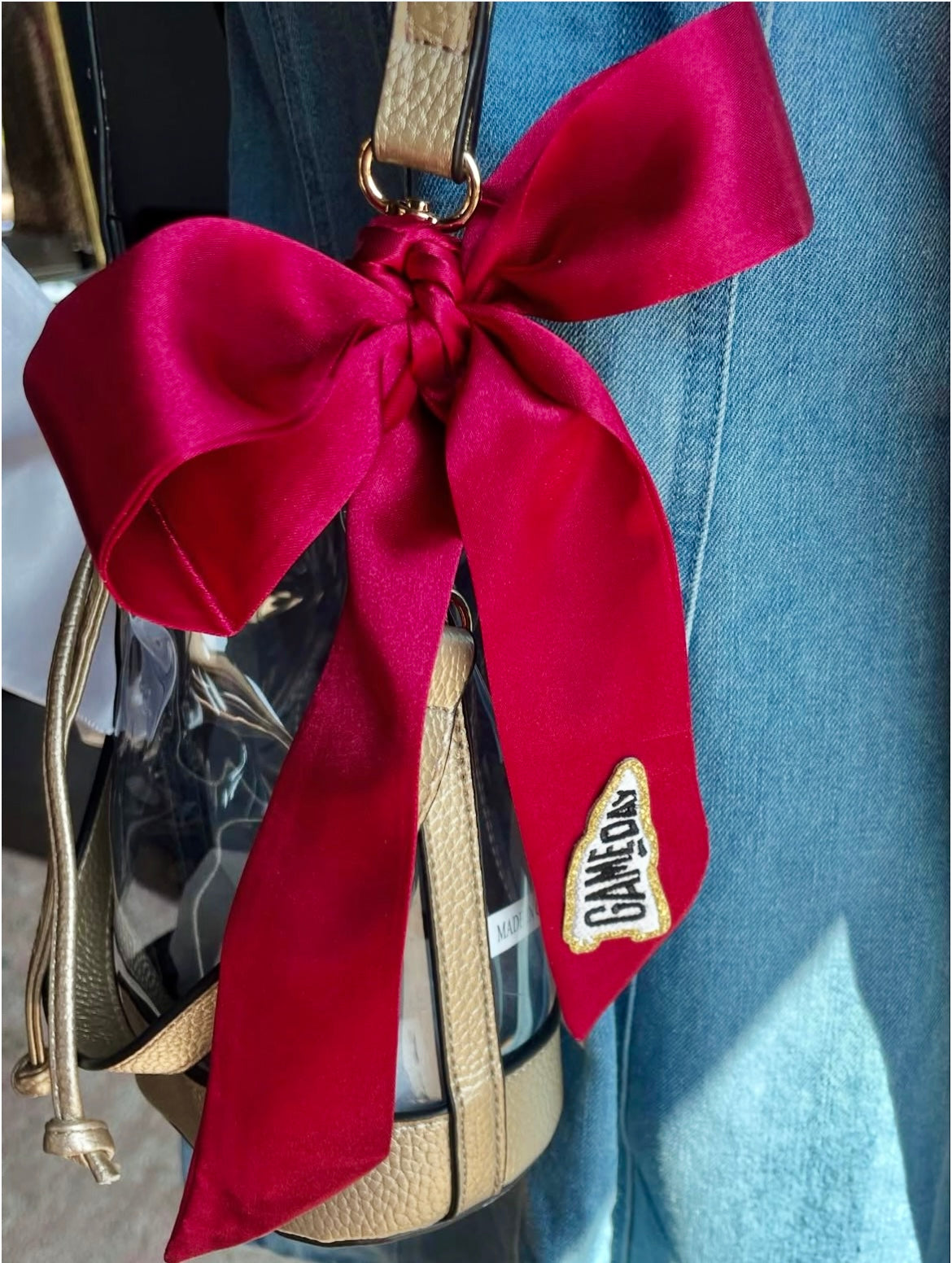 Crimson Game Day Twilly Scarf - Team Spirit Silk-Style Accessory