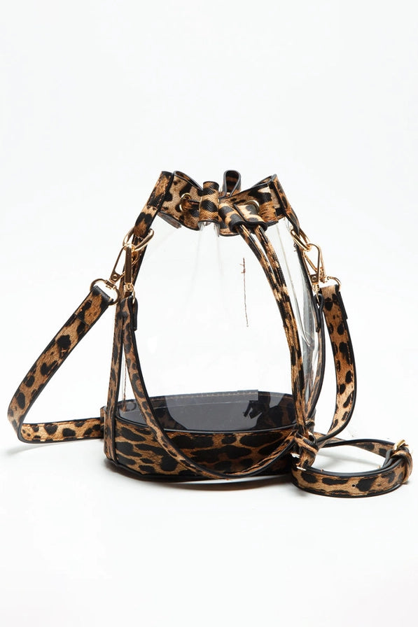 Clear Crossbody Stadium Bucket Bag - Red
