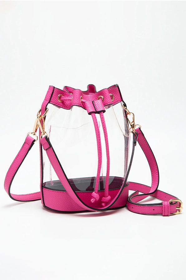 Clear Stadium Bucket Bag - Pink Accent Stadium Approved