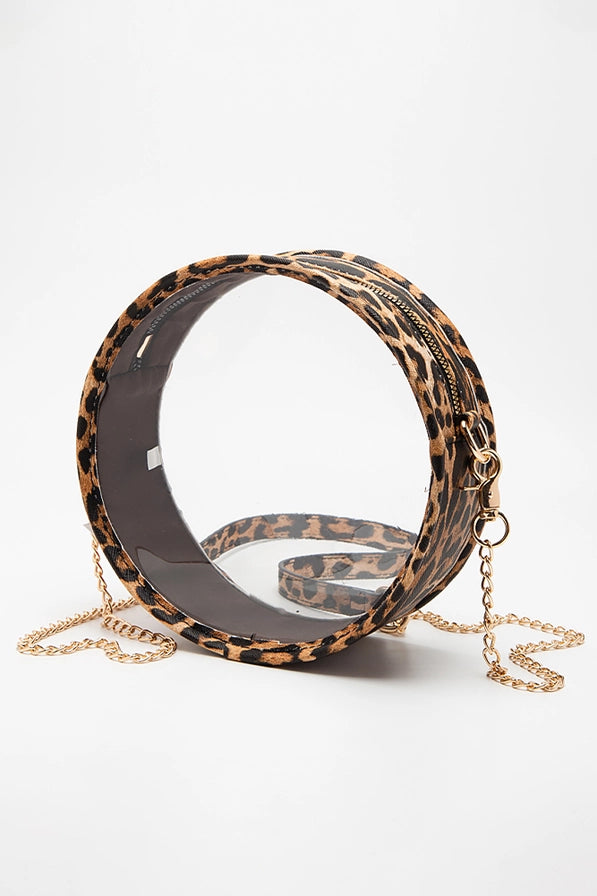Leopard Circle Stadium Bag - Wild Print Clear Stadium Approved